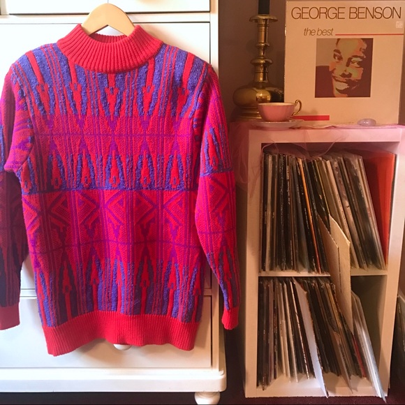 Vintage Sweaters | Vintage Grandma Sweater | Color: Pink/Red | Size: M | Datpiff99's Closet